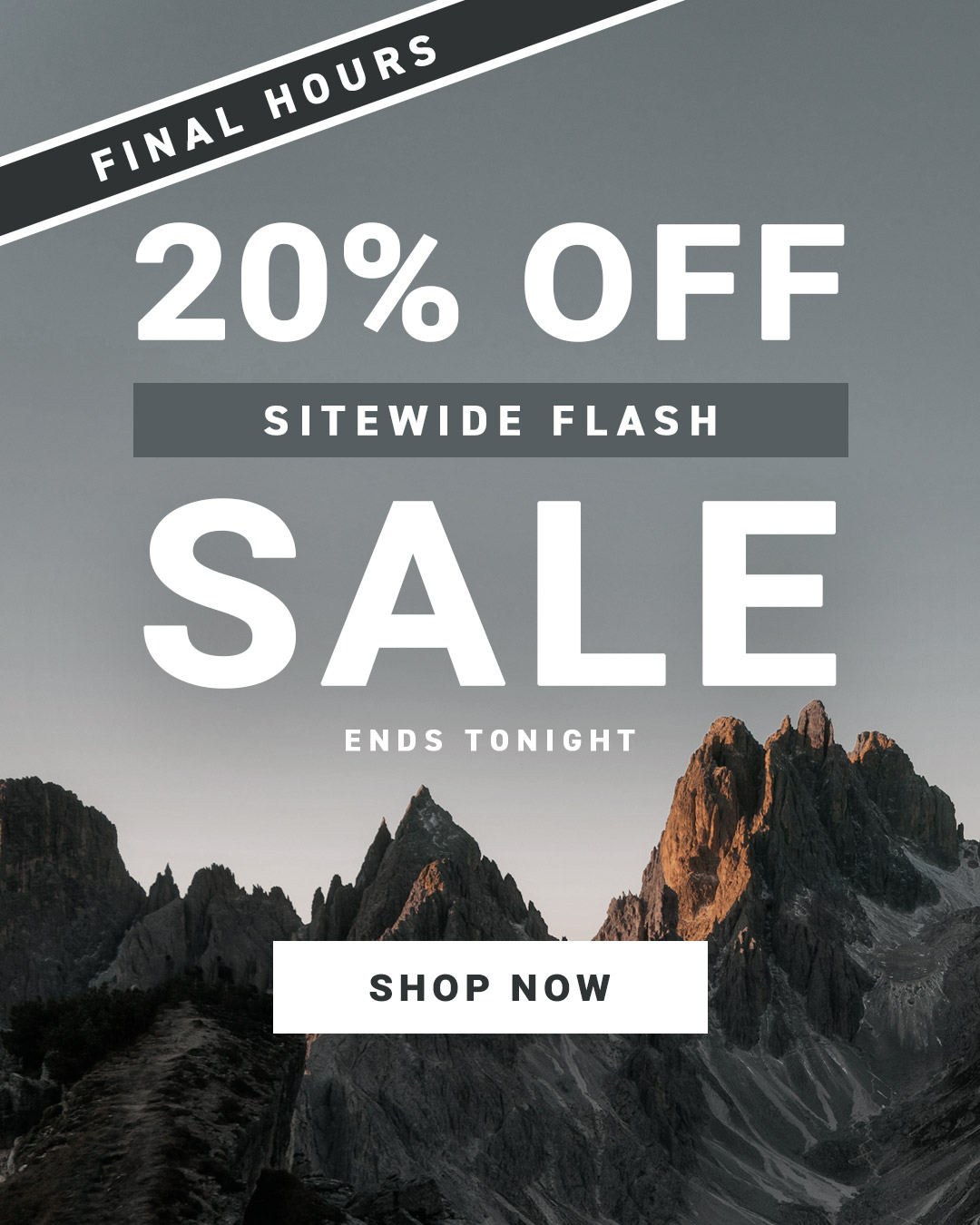 FIINAL HOURS 20% OFF SITEWIDE SALE